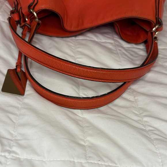 Coach Vibrant Orange Edie Leather Shoulder Bag - Picture 11 of 16